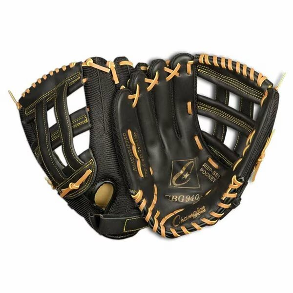 12 in.Black Baseball - Softball Fielders Glove - Left Hand Throw, Champion Sports, Mfr#: 30607